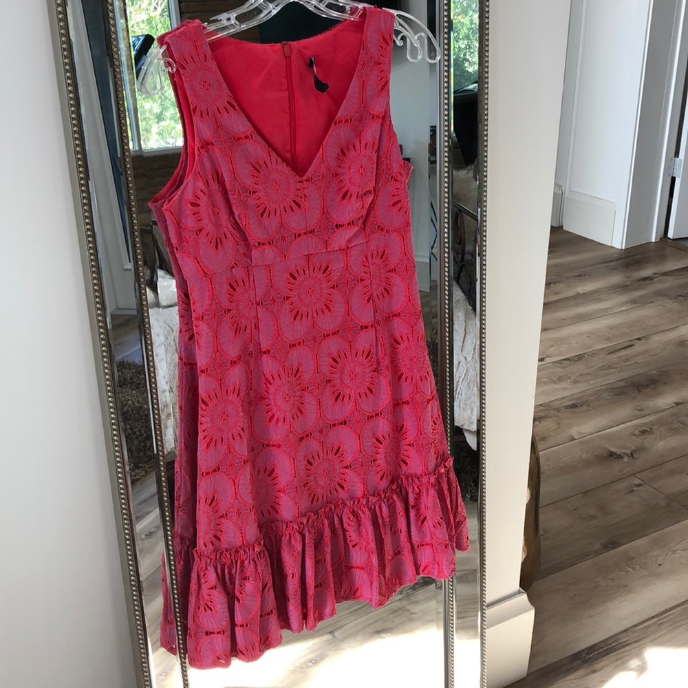 Trina Turk embroidery a-line dress